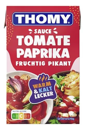 THOMY Tomate-Paprika Sauce, cremige Sauce, ideal zu Nudeln und Gemüse, 250ml, 1er Pack (1 x 250ml)