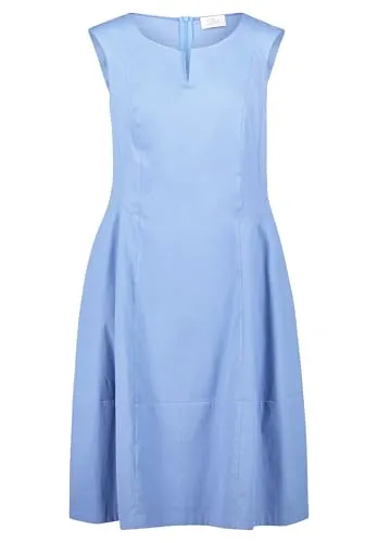Robe Légère Freizeitkleid Damen Baumwolle blau, 46 - Freizeitkleider für Damen, A-Linie mit Rundhalsausschnitt, praktischen Einstecktaschen und rückseitigem Reißverschluss für optimalen Tragekomfort.