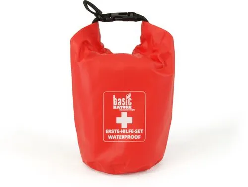 Standard - Erste Hilfe Set wasserdicht von Basic Nature - Wasserdichtes Erste-Hilfe-Set im robusten Packsack, ideal für Wassersport, Trekking und Reisen. Schnell zu öffnen und sicher zu befestigen.