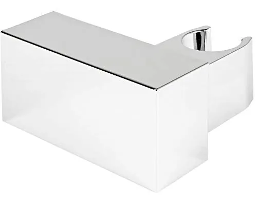 Sanlingo Duschkopfhalterung, passend für alle gängigen Duschschläuche, drehbar, Wandmontage, eckiger Duschkopf Halter in Chrom-Optik, inkl. Montagematerial