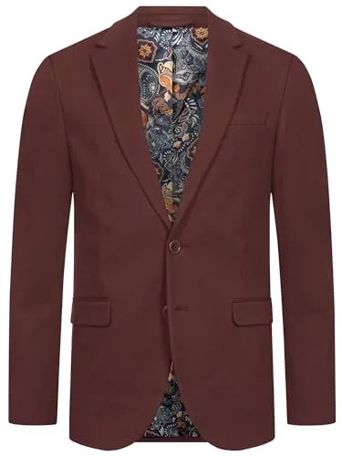 JEFF Herren JFEzra Sakko mit Stretch | Anzugjacke in Weinrot, Größe 48 - Elegante Anzugjacke mit modernem Schnitt und hochwertigem Stoff. Leicht tailliert für optimalen Tragekomfort. Ausgestattet mit zwei praktischen Fronttaschen und stilvollem Innenfutter.