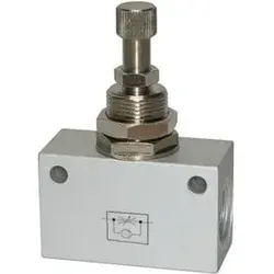 Riegler Drosselrückschlagventil, in Blockform, Alu eloxiert, G 1/8