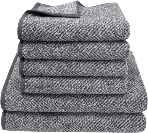 Dyckhoff Handtuch Set Golden Shades Herringbone in grau von Dyckhoff