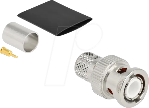 DELOCK 91770 - BNC Stecker zum Crimpen LMR 400 mit passendem Schrumpfschlauch