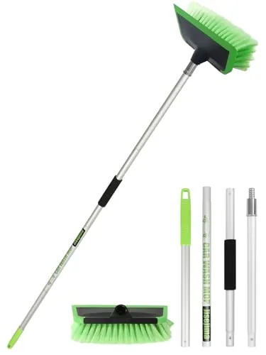 2-in-1-Autowaschbürste mit Abstreicher, PBT Weichborsten Detailbürst 60