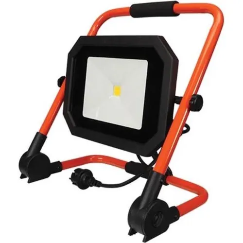 Perel LED-Baustrahler 50 W - Tragbar & leistungsstark - Werkstatteinrichtung mit 5400 Lumen, IP64 Schutz und 30.000 Stunden Lebensdauer – ideal für Heimwerker und Notsituationen.