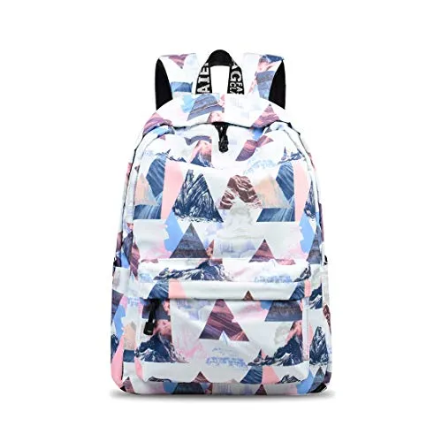 Mädchen Schulrucksack Modischer Freizeitrucksack für Frauen Teenager Jungen Wasserdicht Tasche Schulranzen Tagesrucksack mit Laptopfach Berg