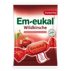 Em Eukal Bonbons Wildkirsche zuckerfrei - Zuckerfreie Bonbons mit fruchtigem Wildkirsche-Geschmack, ideal für bewusste Naschkatzen und perfekt für unterwegs.