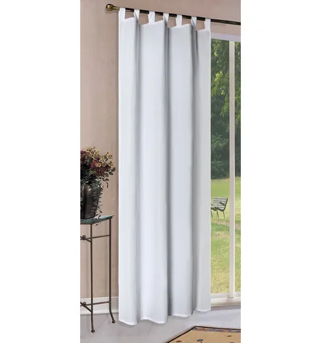 Vorhang Blickdicht Schlaufenschal aus Microsatin, matt, 245x140, Weiß