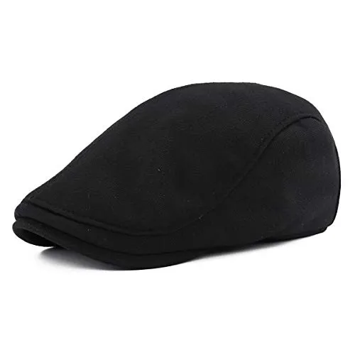 Gisdanchz Baumwolle Schiebermütze - Stilvolle Flatcap für Herren - Schirmmützen für Herren, aus 100% Baumwolle, weich und warm, ideal für kühle Tage. Perfekte Passform dank elastischem Rückenteil, ideal für Autofahren, Jagen und Reisen.