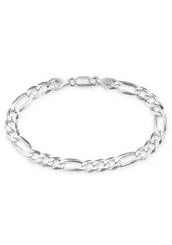 Bruno Banani Figarokette Armband aus Silber 925 - Elegantes Silberarmband aus 925er Sterlingsilber mit glänzender, rhodinierter Oberfläche. Perfekt für jeden Anlass – ob Büro, Feier oder Urlaub. Ein ideales Geschenk in edler Etui-Verpackung!