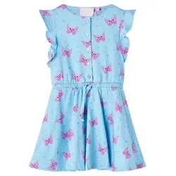 Kinderkleid mit Knöpfen Ärmellos Blau 104