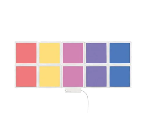 RGB LED Wandleuchte Wandpanel 10er Set mit Fernbedienung - Moderne Wandleuchte für kreative Lichtgestaltung, dimmbar und in RGB-Farben fixierbar. Perfekt für Gaming-Umgebungen oder als Dekoleuchte.