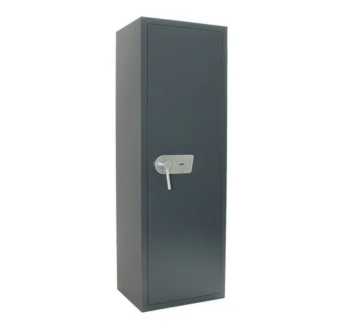 Profirst Waffenschrank Zero 8 EN0 mit Doppelbartschloss - Waffenschrank mit Sicherheitsstufe EN-0, bietet Platz für bis zu 8 Langwaffen und Kurzwaffen, ausgestattet mit Schaumstoff-Waffenhaltern und Putzstockhalterung.