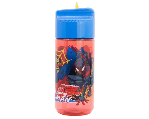 Storline Trinkflasche Spiderman für Kinder 430 ml mit praktischem Strohhalm