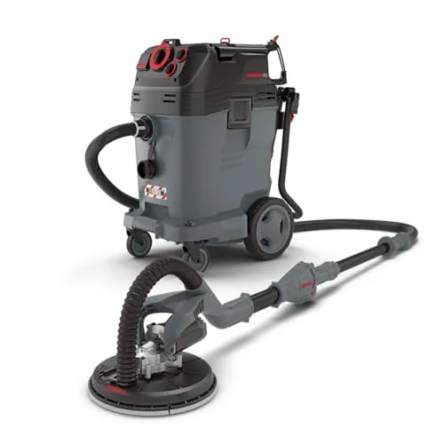 MENZER Langhalsschleifer LHS 225 mit VCM 550 PRO Sauger - Schleifmaschine mit ergonomischem Zusatzgriff und leistungsstarkem Sicherheitssauger für saubere Ergebnisse. Ideal für Trockenbau- und Schleifarbeiten mit großem Schleifteller.