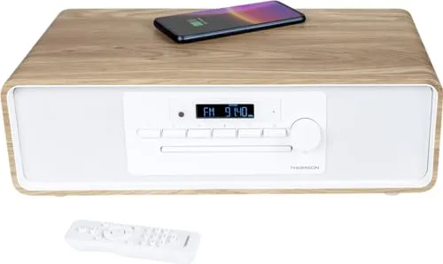 Thomson MIC301IBT Home Audio System - DAB Netzwerk und Radiowecker, kompaktes Heim-Audio-Mikrosystem mit 10 W Leistung für erstklassigen Klang in elegantem Design.