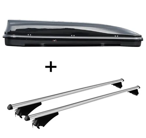 VDP JUFL460 Skibox Schwarz 460L + Alu-Relingträger Tiger XL für Jaguar XF Sportbrake - Praktisches Set mit abschließbarer Skibox (460L) und Alu-Relingträger für Jaguar XF Sportbrake ab 2012. Ideal für zusätzlichen Stauraum, sicher und einfach zu montieren.