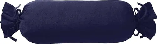 Erwin Müller Nackenrollenbezug Nürnberg Doppel-Jersey, dunkelblau Größe 40x15 cm Ø - strapazierfest, besonders formtreu, mit Bindeband