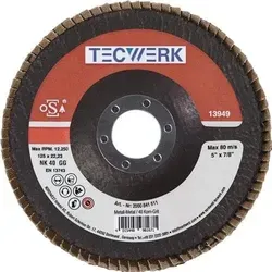 Tecwerk Fächerscheibe D.125mm K.40 Kon.stahl/holz Nk Tecwerk