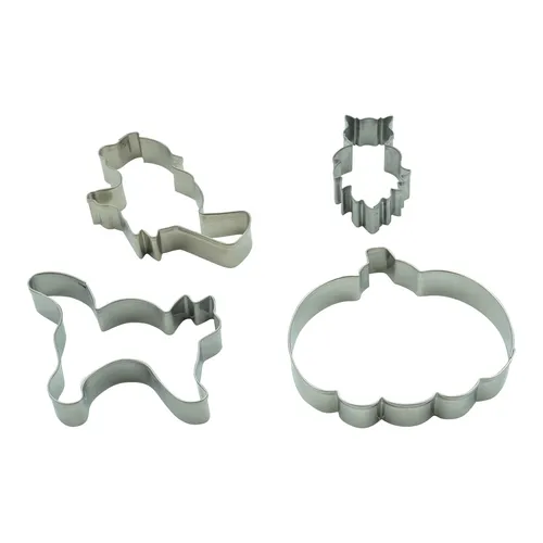 Ausstecher 4er Set Kürbis Hexe Katze Eule Ausstechform Halloween Tier Kauz Keks