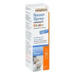 NasenSpray ratiopharm Kinder - Mildes Nasenspray für Kinder (2-6 Jahre), lindert Erkältungs- und Allergiesymptome, erleichtert das Atmen durch abschwellende Wirkung.
