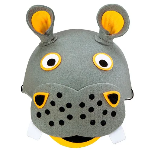 Nilpferd Mütze Grau Faschingshut Kinder Kostüm Zubehör Kopfbedeckung Hippo Hut