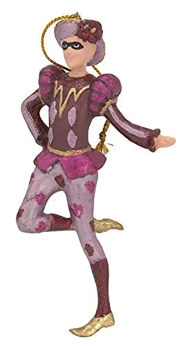 crafts & design Harlekin, Deko Hänger, Christbaumschmuck, lila, Gold, 13 cm