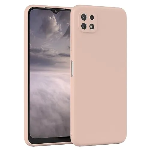 EAZY CASE - Silikonhülle für Samsung Galaxy A22 5G Hülle Silikon Case Rosa weich stoßfeste Handyhülle Galaxy A22 5G Schutzhülle mit Kameraschutz Dünn Premium Schutz Cover TPU Bumper in Altrosa Pastell