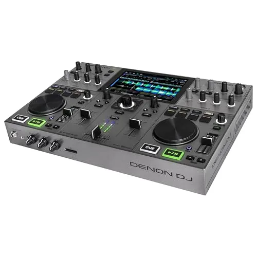 Denon Prime Go+ - Tragbarer DJ Controller mit Akku, SD-Karten-Slot und USB-Eingang für maximale Flexibilität unterwegs