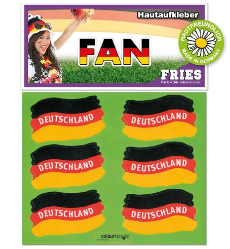 narrenwelt Fan Deutschland Hautaufkleber Tattoo 6 STK