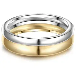 Glanzstücke München Silberring 60 - Eleganter Bandring in Silber und Gelbgold - Ringe – Hochwertiger Bandring aus Sterling Silber, kombiniert mit edlem Gelbgold, ideal für stilvolle Akzente im Alltag.