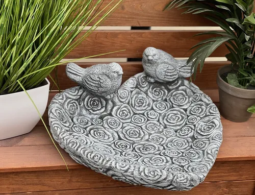 Stone and Style Frostfeste Vogeltränke Rosenherz XL von Stone and Style