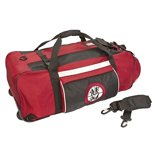 Dönges Feuerwehr-Bereitschaftstasche - Robuste Werkzeugtasche aus 1680D Polyester mit Trolley- und Rucksackfunktion, ideal für Einsatzkleidung und gute Sichtbarkeit dank Reflexstreifen.