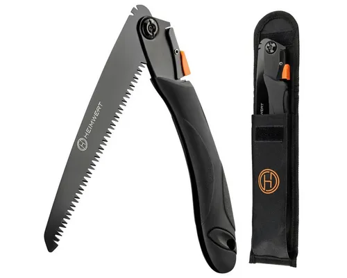 HEIMWERT Klappsäge - Verstellbare Gartensäge aus ultrahartem Karbonstahl - Astsägen für Outdoor-Fans: Die handliche Klappsäge mit Sicherheitsverschluss und Gürteltasche ist ideal für Ausflüge und vielseitige Einsätze in der Natur.