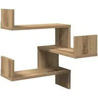 vidaXL Wand-Eckregal Artisan-Eiche 40x40x49,5 cm - Schweberegale aus Holzwerkstoff, elegantes Design für optimalen Stauraum in jedem Raum, ideal für Wohnzimmer und Schlafzimmer.