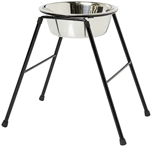 Classic Pet Products Einzelfutterautomat Hochständer mit 2500 ml Edelstahlschale, 370 mm hoch