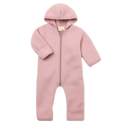Engel | Wolle Fleece Anzug Schneeanzug | Mit Reißverschluss | Newborn Baby | 100% Wolle kbT (rosenholz melange, 62-68)