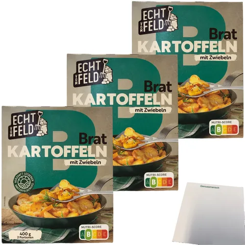 Echt vom Feld Bratkartoffeln mit Zwiebeln 3er Pack 3x400g Packung usy Block