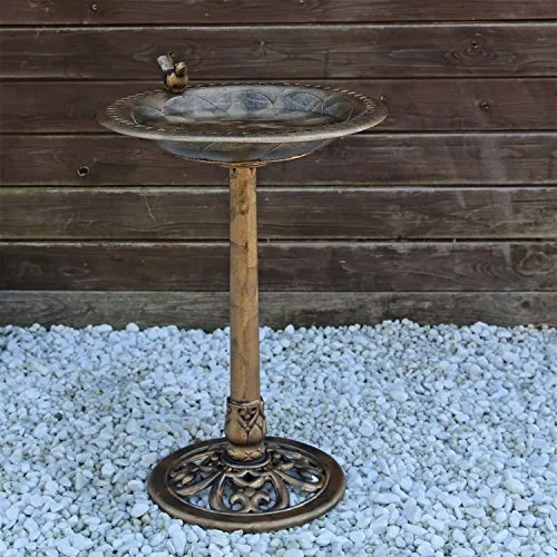CLGarden Vogeltränke VGT3 - Nostalgisches Vogelbad mit stabiler Konstruktion - Wildvogeltränken - Elegantes Vogelbad in Metall-Optik mit großzügiger Wasserschale für heimische Vögel, ideal für Garten, Balkon oder Terrasse.