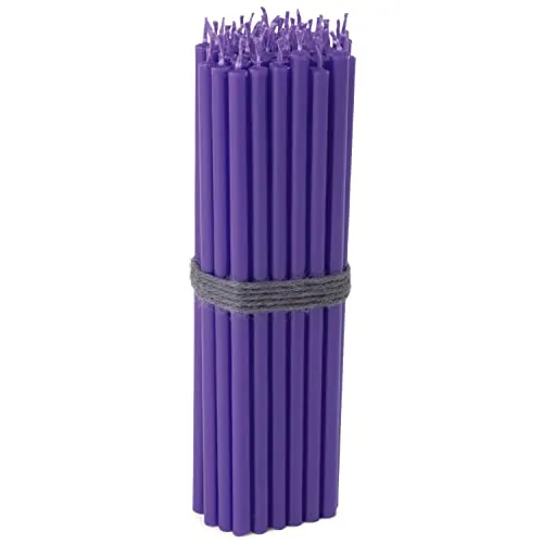NKlaus - 50x Stabkerzen violett Tropffrei Rußfrei dünn L 16cm Premium Paraffinwachs 36113