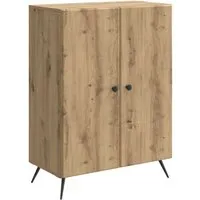 vidaXL Sideboard Artisan-Eiche 66 x 34,5 x 90 cm - Elegantes Sideboard aus Holzwerkstoff mit viel Stauraum und minimalistischer Ästhetik. Ideal für Ess- oder Wohnzimmer, bringt es Stil und Funktionalität in jeden modernen Raum.
