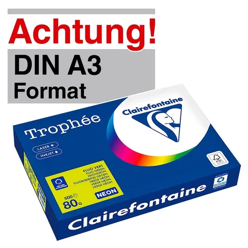 Clairefontaine Trophée Kopierpapier neongrün A3 in gelb von Clairefontaine