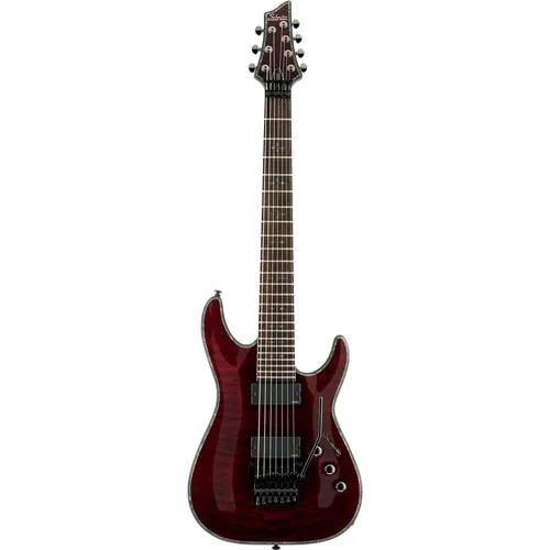 Schecter Hellraiser C-7 FR Black Cherry 7-Saiter E-Gitarre - Die Schecter Hellraiser C-7 FR Black Cherry bietet mit 7 Saiten und aktiven EMG Humbuckern einen kraftvollen Sound. Perfekt für Rock und Metal, überzeugt sie durch ihre hervorragende Bespielbarkeit und das Floyd Rose Tremolo.