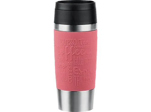 Emsa Travel Mug 360ml Classic Isolierbecher, Thermokaffeebecher to go, Komfort-Schraubverschluss, Edelstahl, 4h heiß und 8h kalt, dicht, spülmaschinenfest, 360°-Trinköffnung, koralle, N20209