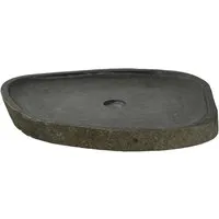 vidaXL Wandhängende Ecke Waschschüssel Grau - Rustikales Flussstein-Waschbecken, ideal für kleine Badezimmer oder Gästetoiletten. Das wandhängende Design spart Platz und bringt natürlichen Charme in dein Zuhause.