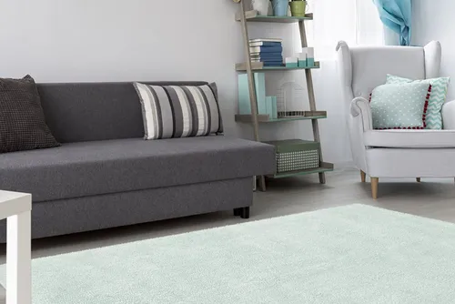 Kayoom Teppich Bali 110 – Flauschiger Hochflorteppich in Hellblau - Hochflor-Teppich – kuschelig weich und pflegeleicht. Ideal für Wohnräume, schafft eine behagliche Atmosphäre und passt perfekt zu jedem Einrichtungsstil.