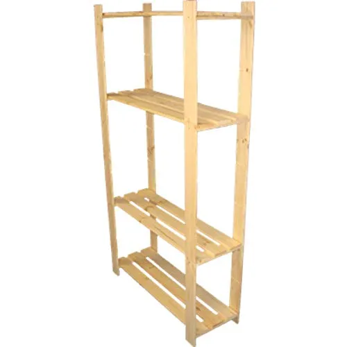 x 28 cm Großes Holzregal mit 4 Böden Unbehandelt Holzeckregal Lagerregal Standregal Allzweckregal aus Holz Büroregal Möbel Bücherregal Küchenregal Aktenregal Kellerregal 150 x 80