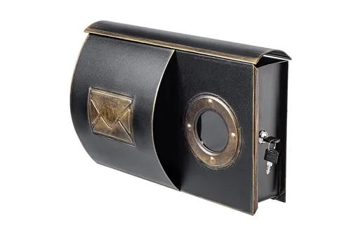 Wandbriefkasten VINTA 1106106017 - Vintage-Look mit Bullauge - Stilvoller Wandbriefkasten im Vintage-Look aus pulverbeschichtetem Stahl, wetterfest und mit praktischem Zeitungsfach für sicheren Postempfang.