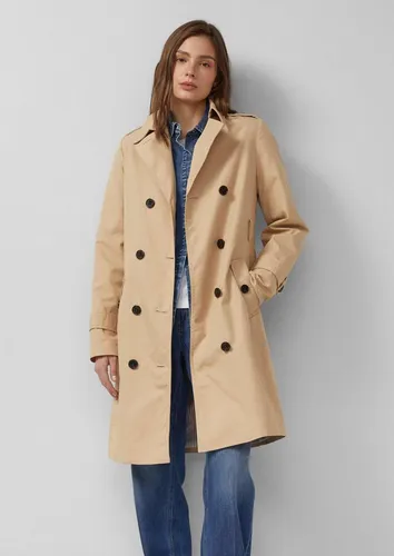s.Oliver Wasserabweisender Trenchcoat Slim Fit - Eleganter Trenchcoat im Slim Fit aus Webware, ideal für Outdoor-Anlässe. Mit Gürtel, Reverskragen und praktischen Taschen für vielseitige Einsatzmöglichkeiten.
